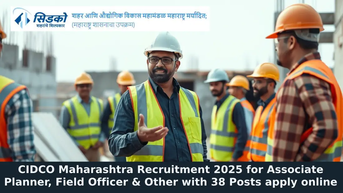 CIDCO Maharashtra Recruitment 2025 for Associate Planner, Field Officer & Other with 38 Posts apply online