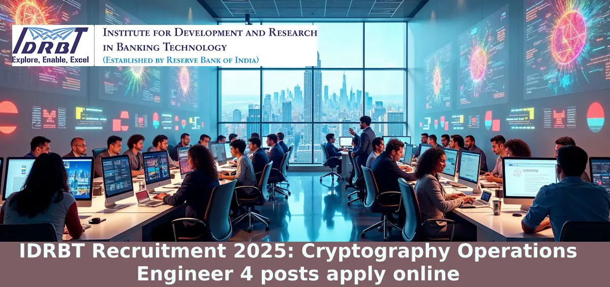 IDRBT Recruitment 2025: Cryptography Operations Engineer 4 posts apply online