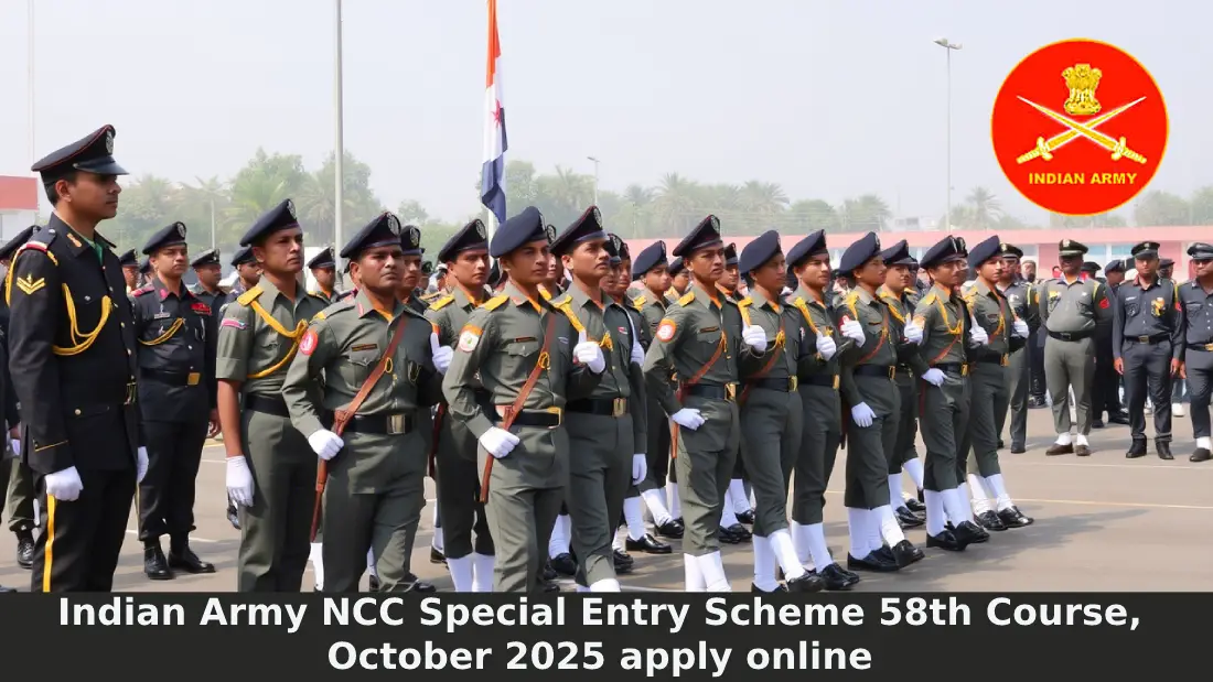 Indian Army NCC Special Entry Scheme 58th Course, October 2025 apply online
