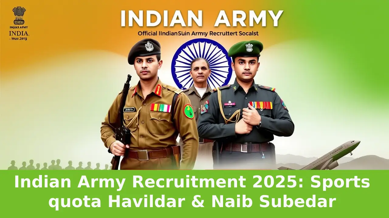 Indian Army Recruitment 2025: Sports quota Havildar & Naib Subedar