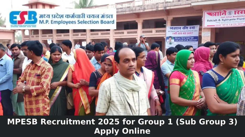 MPESB Recruitment 2025 for Group 1 (Sub Group 3) Apply Online