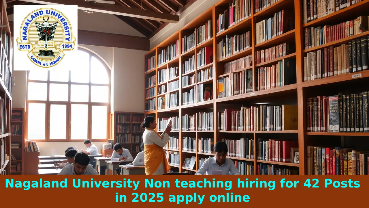 Nagaland University Non teaching hiring for 42 Posts in 2025 apply online