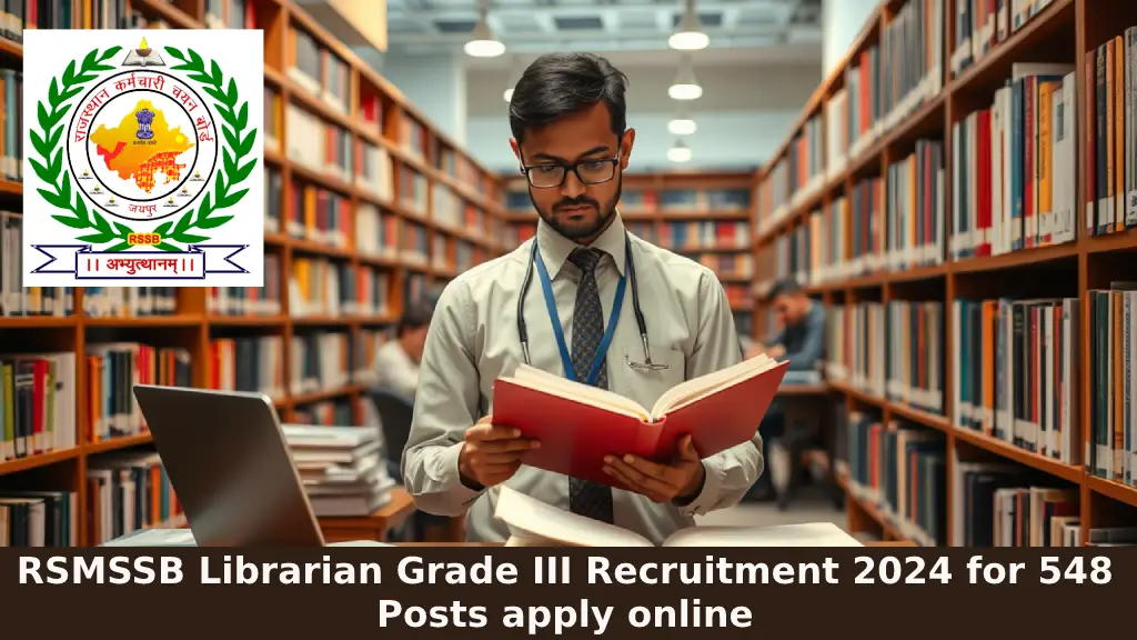 RSMSSB Librarian Grade III Recruitment 2024 for 548 Posts apply online