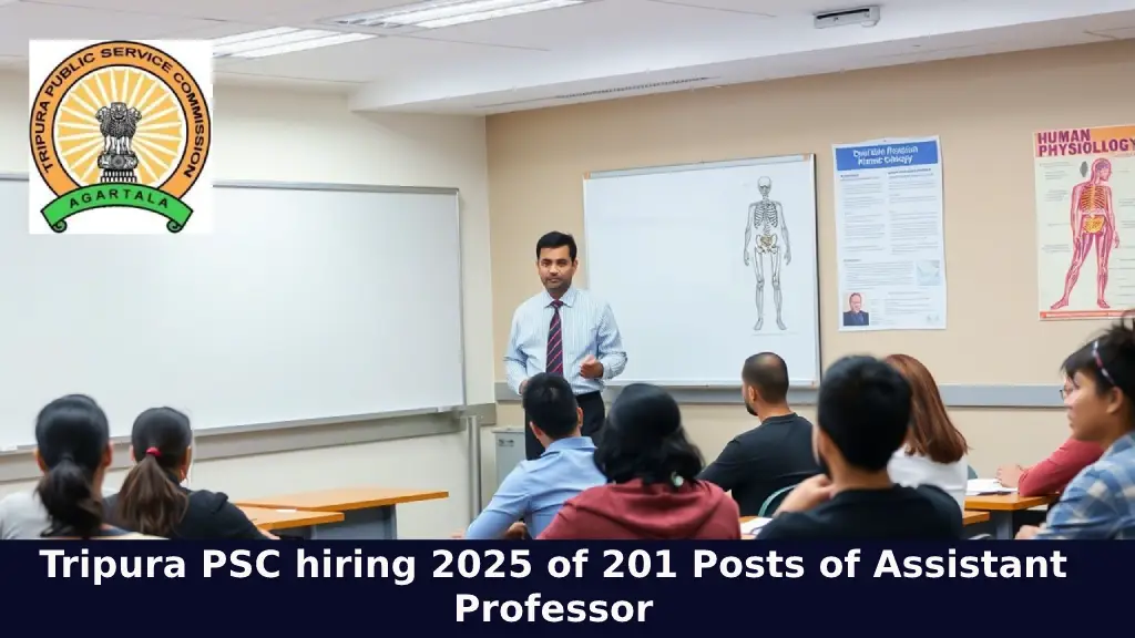 Tripura PSC hiring 2025 of 201 Posts of Assistant Professor