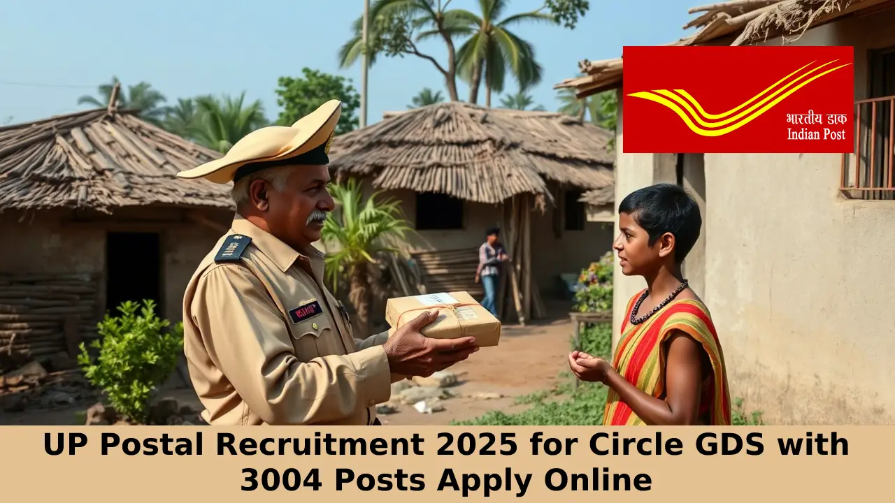 UP Postal Recruitment 2025 for Circle GDS with 3004 Posts Apply Online