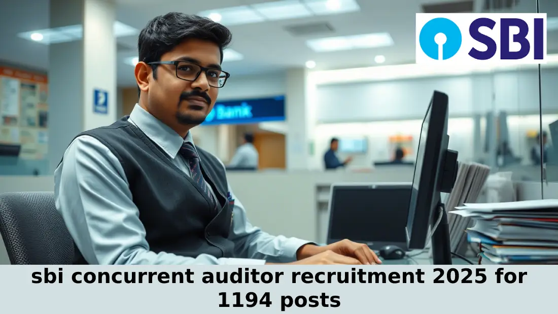 sbi concurrent auditor recruitment 2025 for 1194 posts