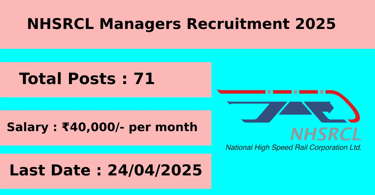 NHSRCL Managers Recruitment 2025 for 71 Posts Apply Online