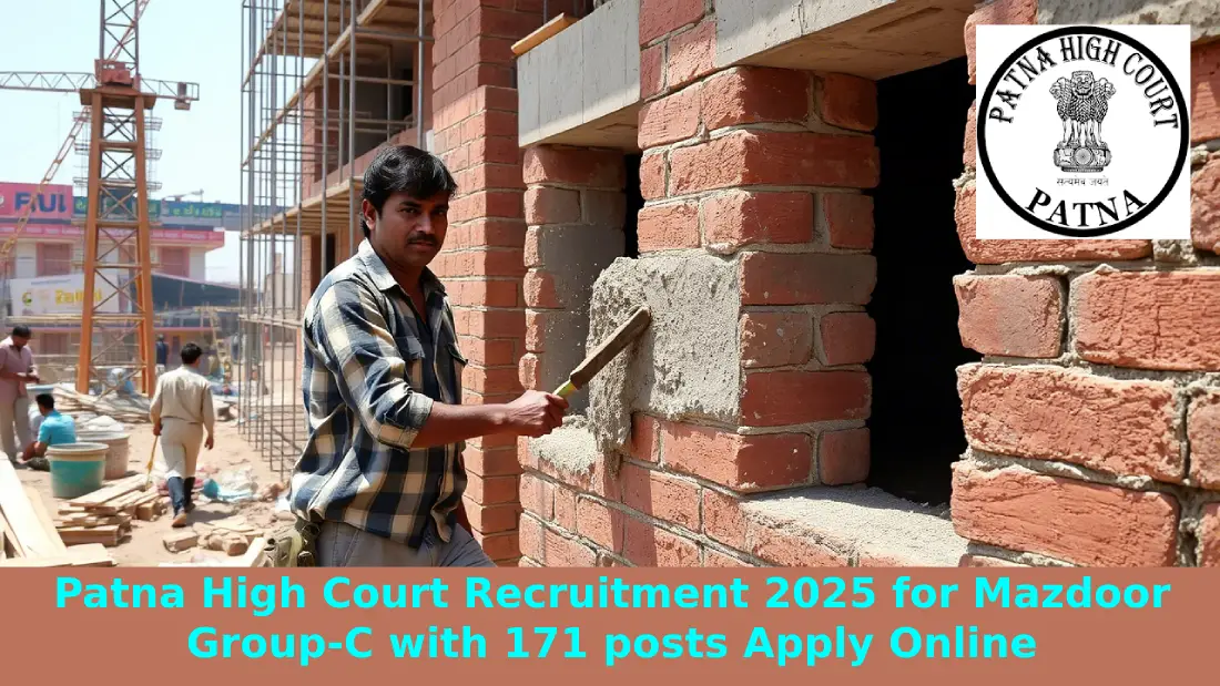 Patna High Court Recruitment 2025 for Mazdoor Group-C with 171 posts Apply Online
