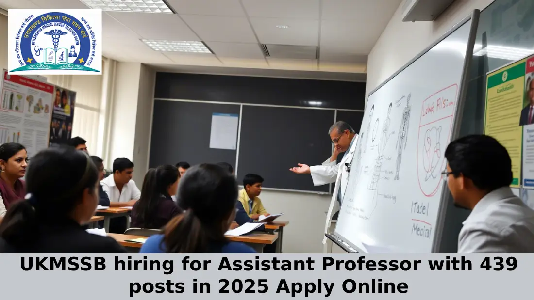 UKMSSB hiring for Assistant Professor with 439 posts in 2025 Apply Online